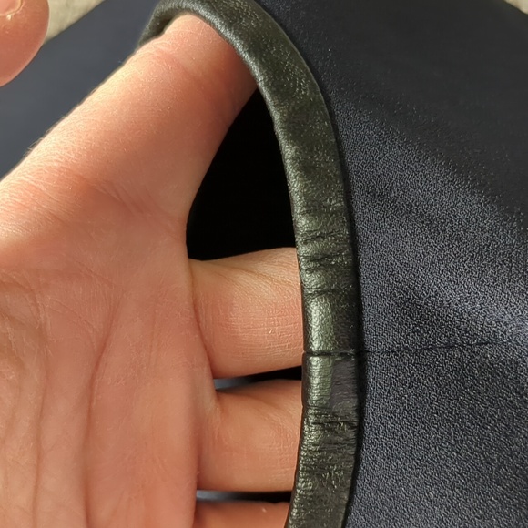 Madewell navy and black leather peplum sleeveless top size 12 - Picture 7 of 7